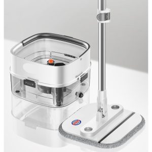 Hands-Free Spin Mop Bucket System with Clean & Dirty Water Separation