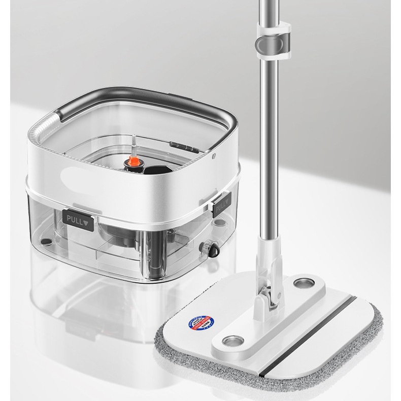 Hands-Free Spin Mop Bucket System with Clean & Dirty Water Separation
