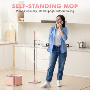 Foldable Square Spin Mop with Clean & Dirty Water Separation