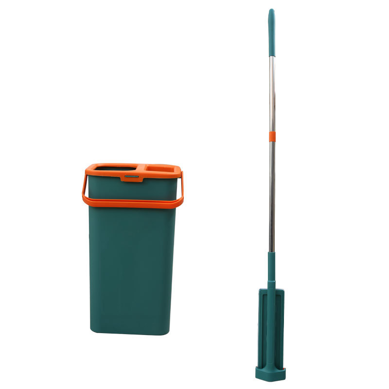 Hands-Free Flat Mop Set with Stainless Steel Handle, Absorbent Floor Cleaning System - Image 4