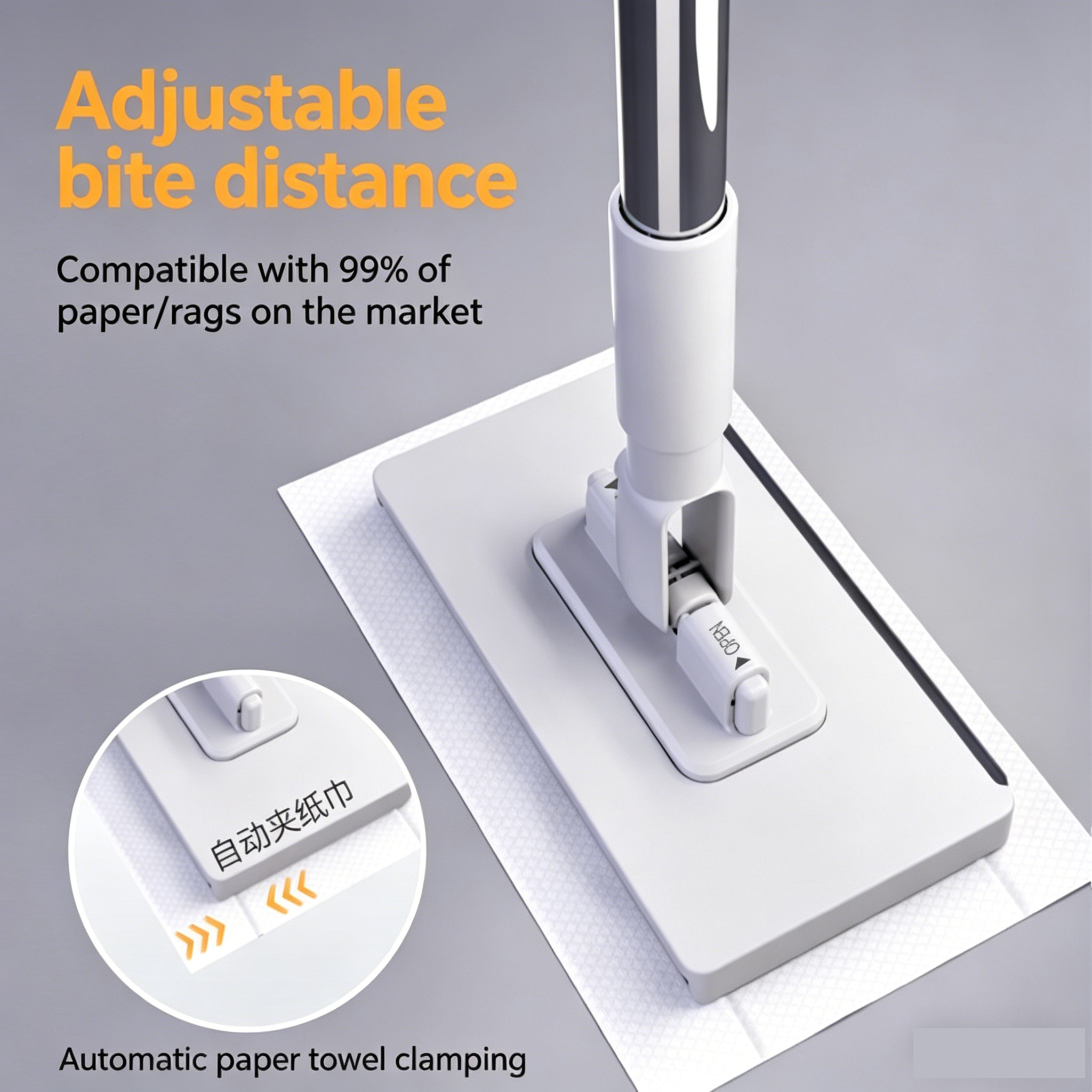Hands-Free Lazy Floor Cleaning Tool - Dual-purpose Dry/Wet Household Towel Mop - Image 5