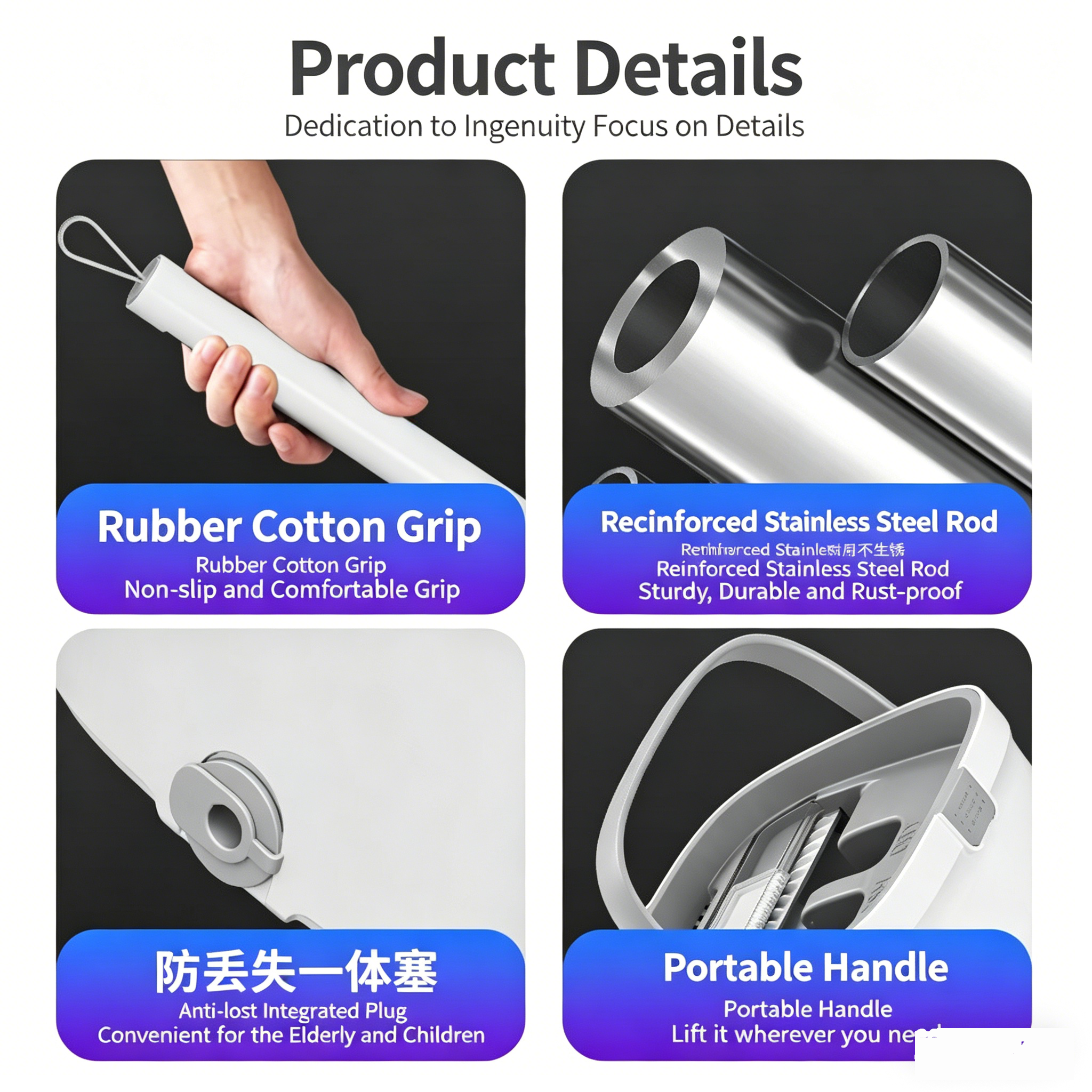 Hands-Free Flat Mop with Clean & Dirty Water Separation, Wet & Dry Use - Image 5