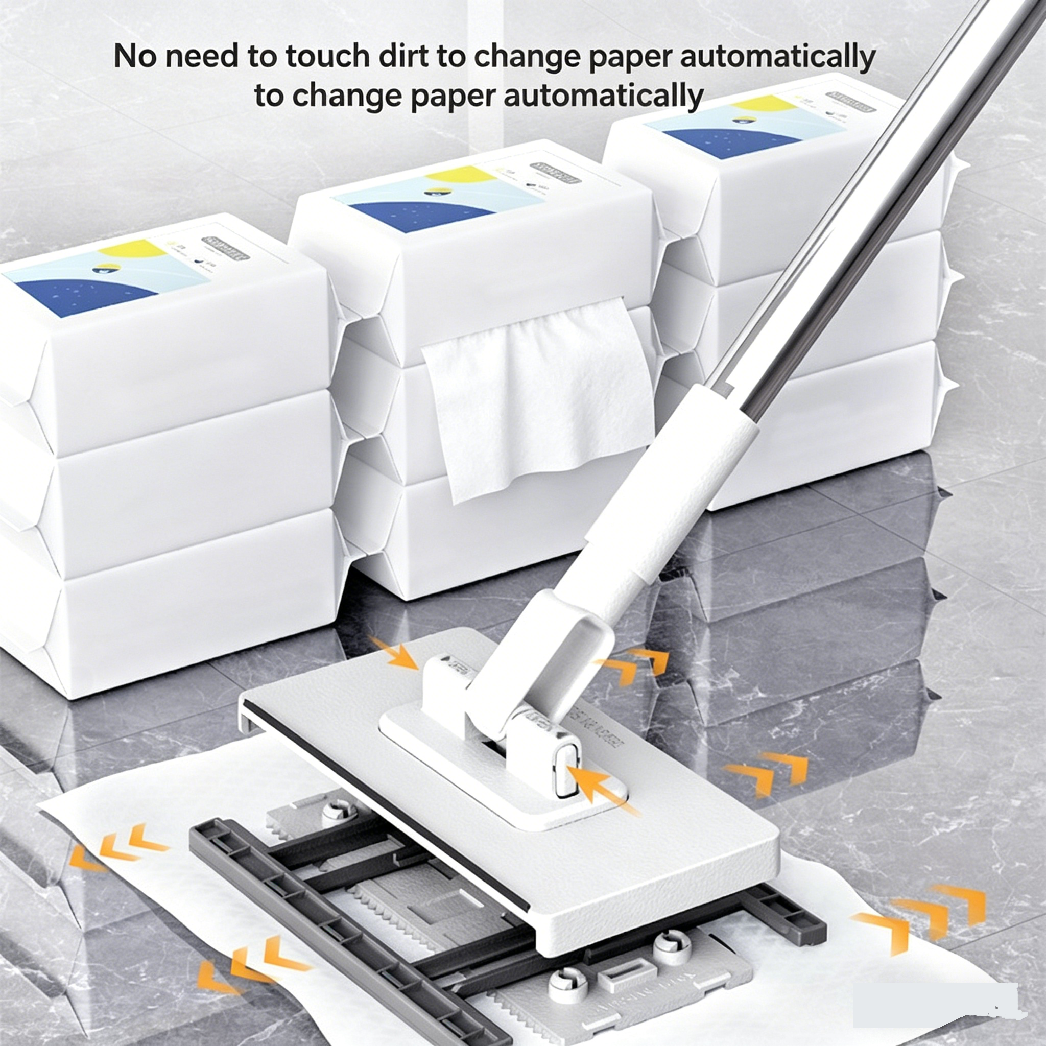 Hands-Free Lazy Floor Cleaning Tool - Dual-purpose Dry/Wet Household Towel Mop - Image 4