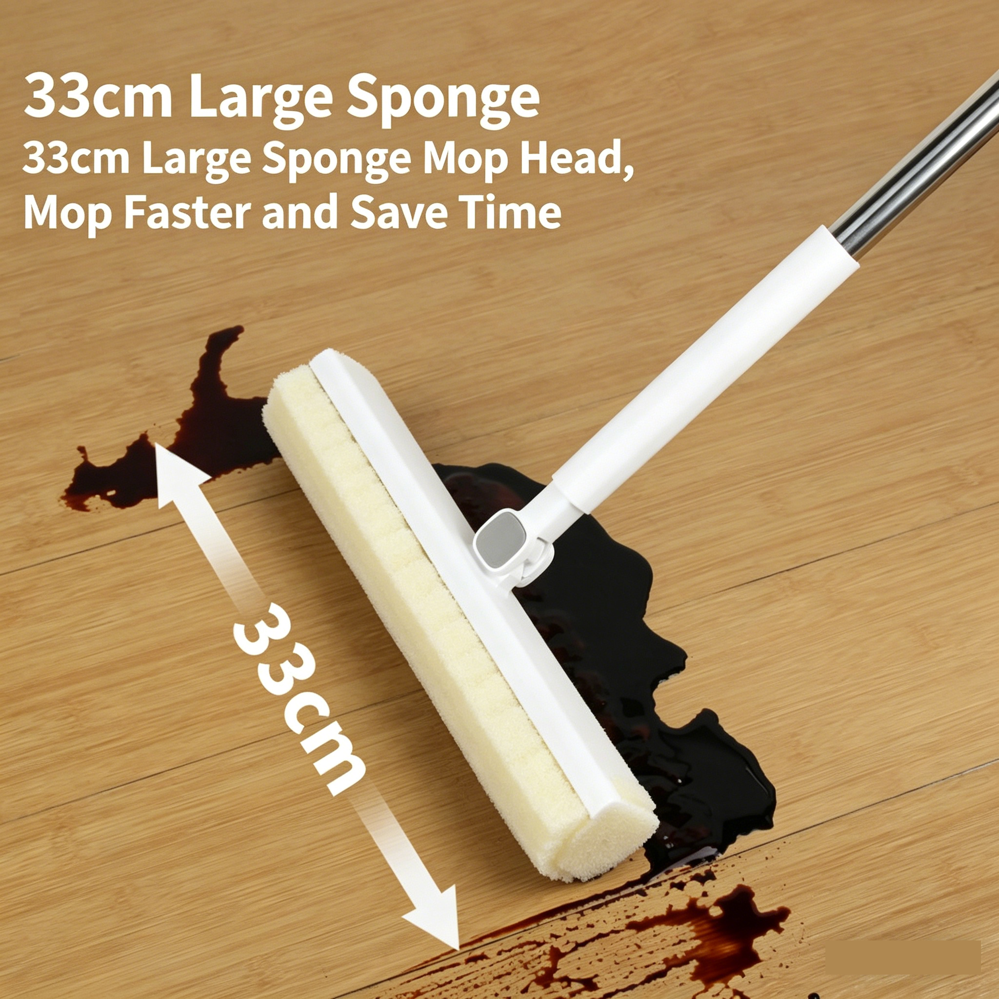 2-in-1 Hands-Free PVA Sponge Mop with Bucket, Absorbent & Self-Wringing - Image 4