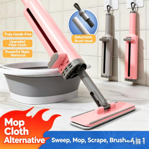 Lazy Desktop Rotating Flat Mop, Hands-Free Self-Cleaning, No Dirty Hands